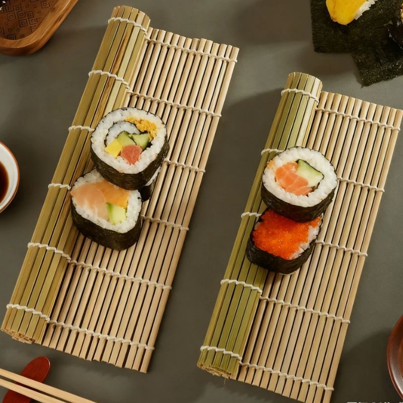 الخيزران الطبيعي السوشي حصيرة  - مراجعة Sushi Making Kit وسعره